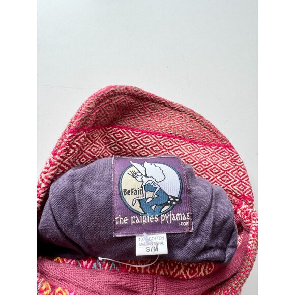 THE FAIRIES PAJAMAS Red Nepalese Cotton Woven Oversized Newsboy Hat, Size S/M - Picture 8 of 10